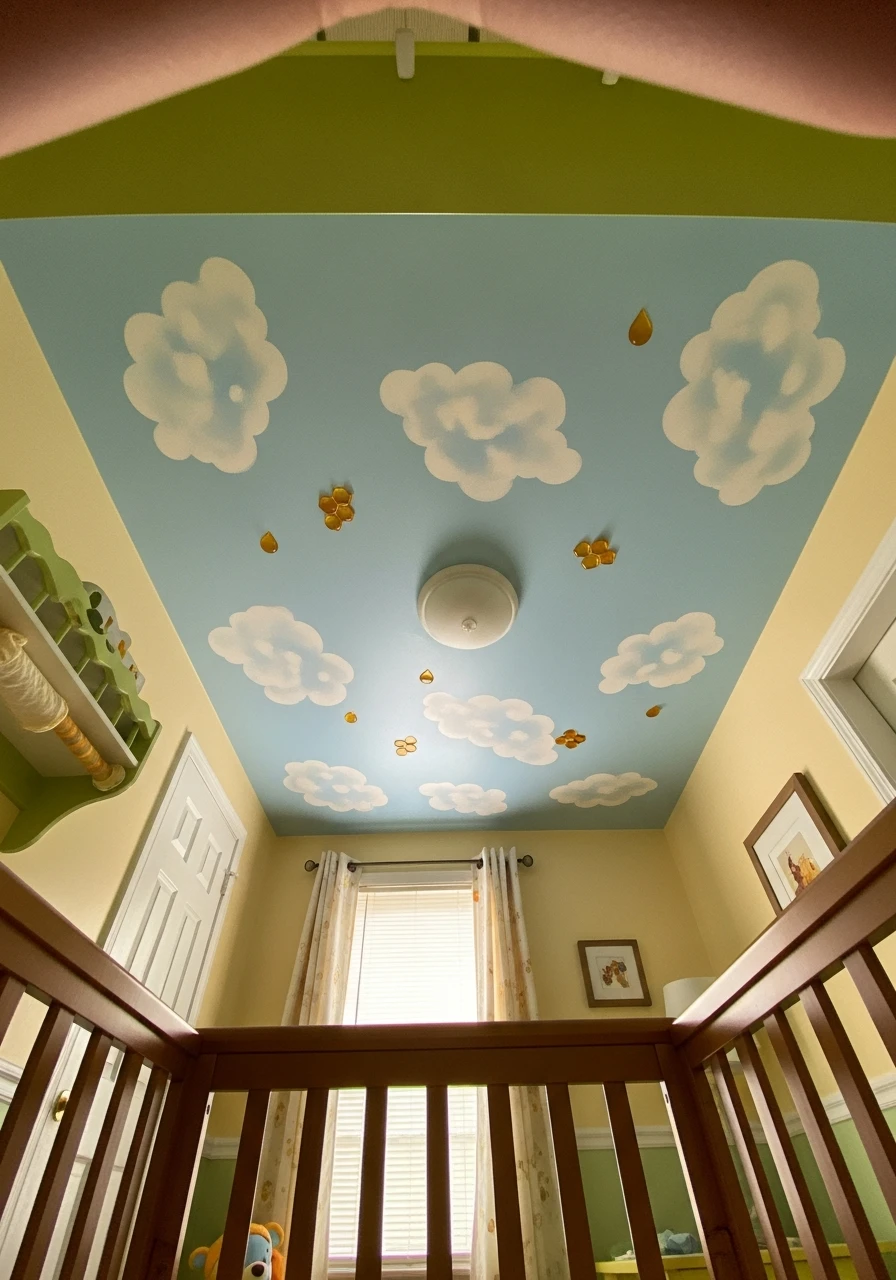 Cloud and Honey Ceiling - 50 Adorable and High-End Ideas for Your Winnie the Pooh Nursery