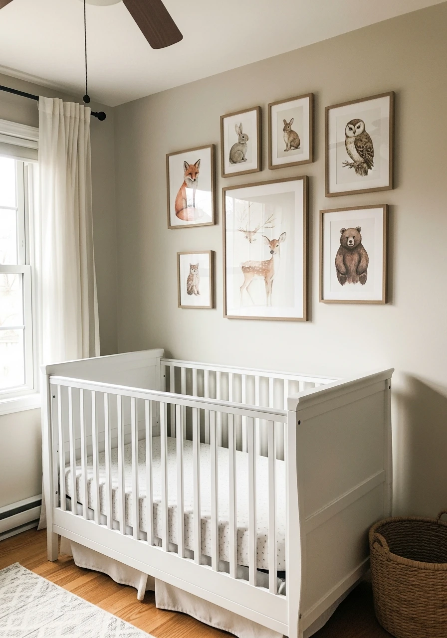Animal Gallery Wall - 50 Affordable Ideas for the Perfect Woodland Nursery