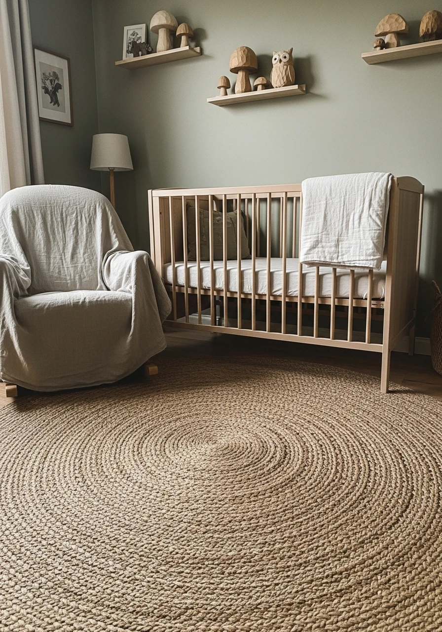Woven Jute Area Rug - 50 Affordable Ideas for the Perfect Woodland Nursery