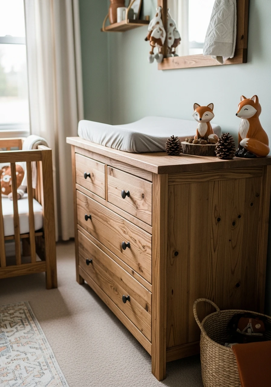 Rustic Changing Table - 50 Affordable Ideas for the Perfect Woodland Nursery