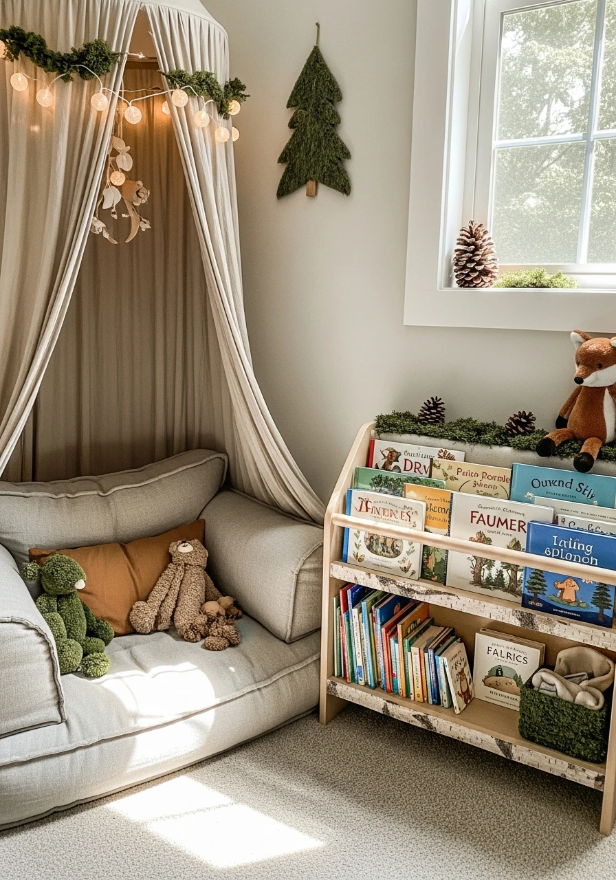 Storybook Reading Nook - 50 Affordable Ideas for the Perfect Woodland Nursery