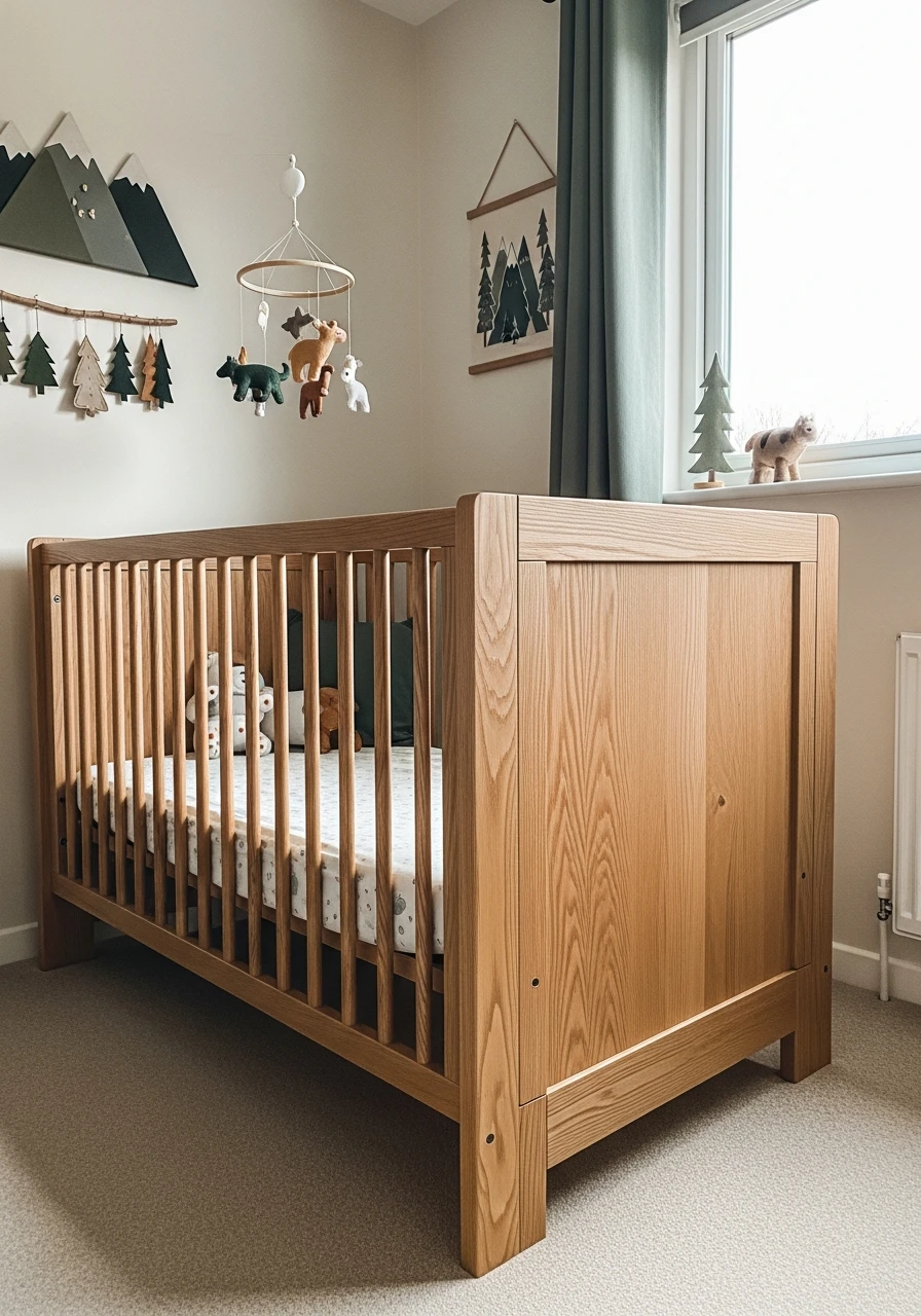 Rustic Wooden Crib - 50 Affordable Ideas for the Perfect Woodland Nursery