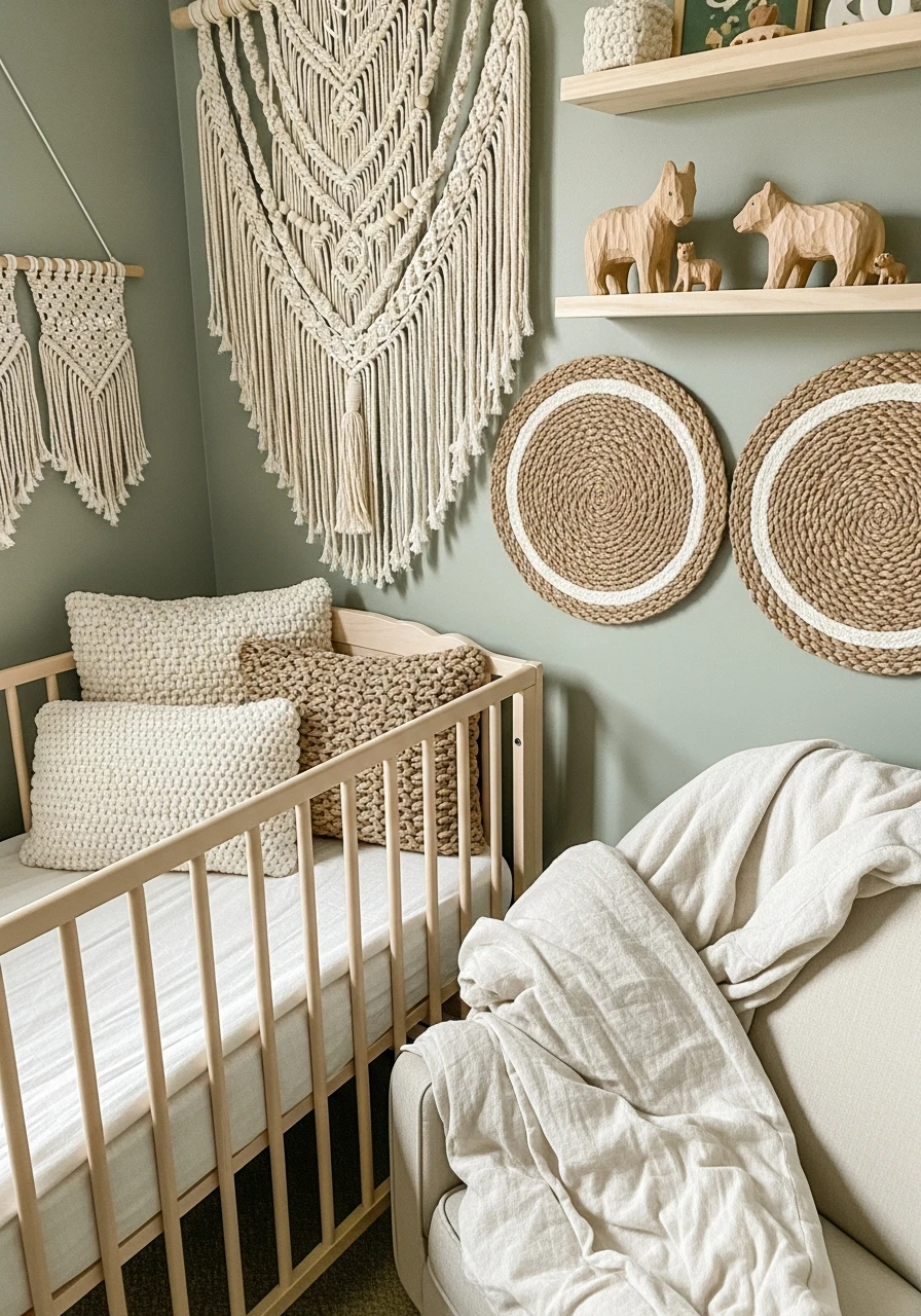 Boho Texture Accents - 50 Affordable Ideas for the Perfect Woodland Nursery