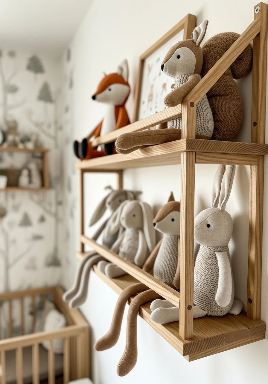 Plush Animal Display - 50 Affordable Ideas for the Perfect Woodland Nursery