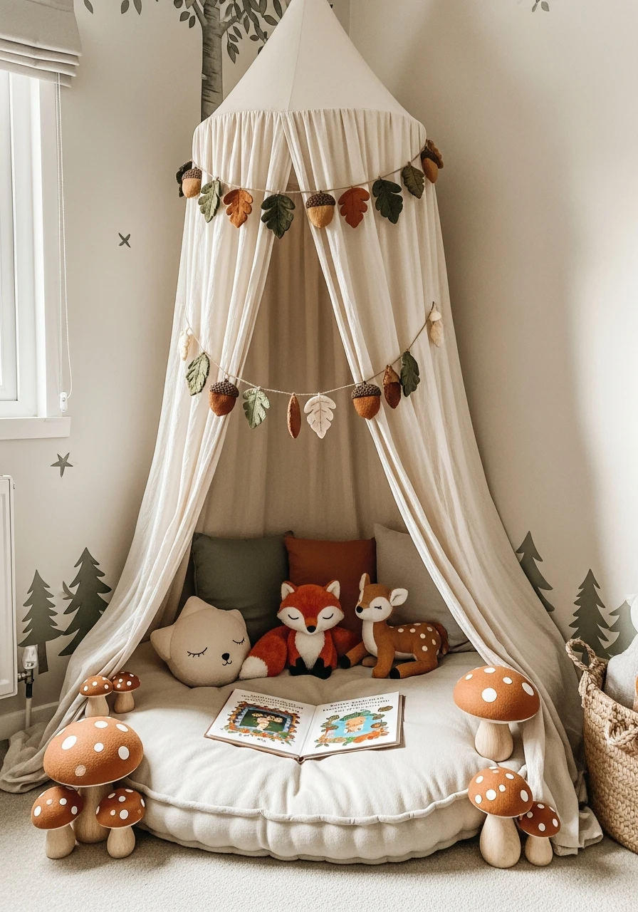 Forest Canopy Corner - 50 Affordable Ideas for the Perfect Woodland Nursery