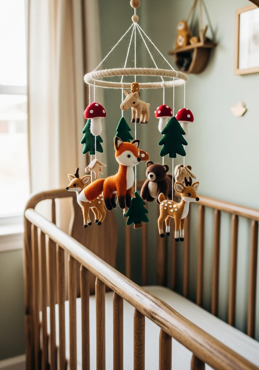 Animal Crib Mobile - 50 Affordable Ideas for the Perfect Woodland Nursery
