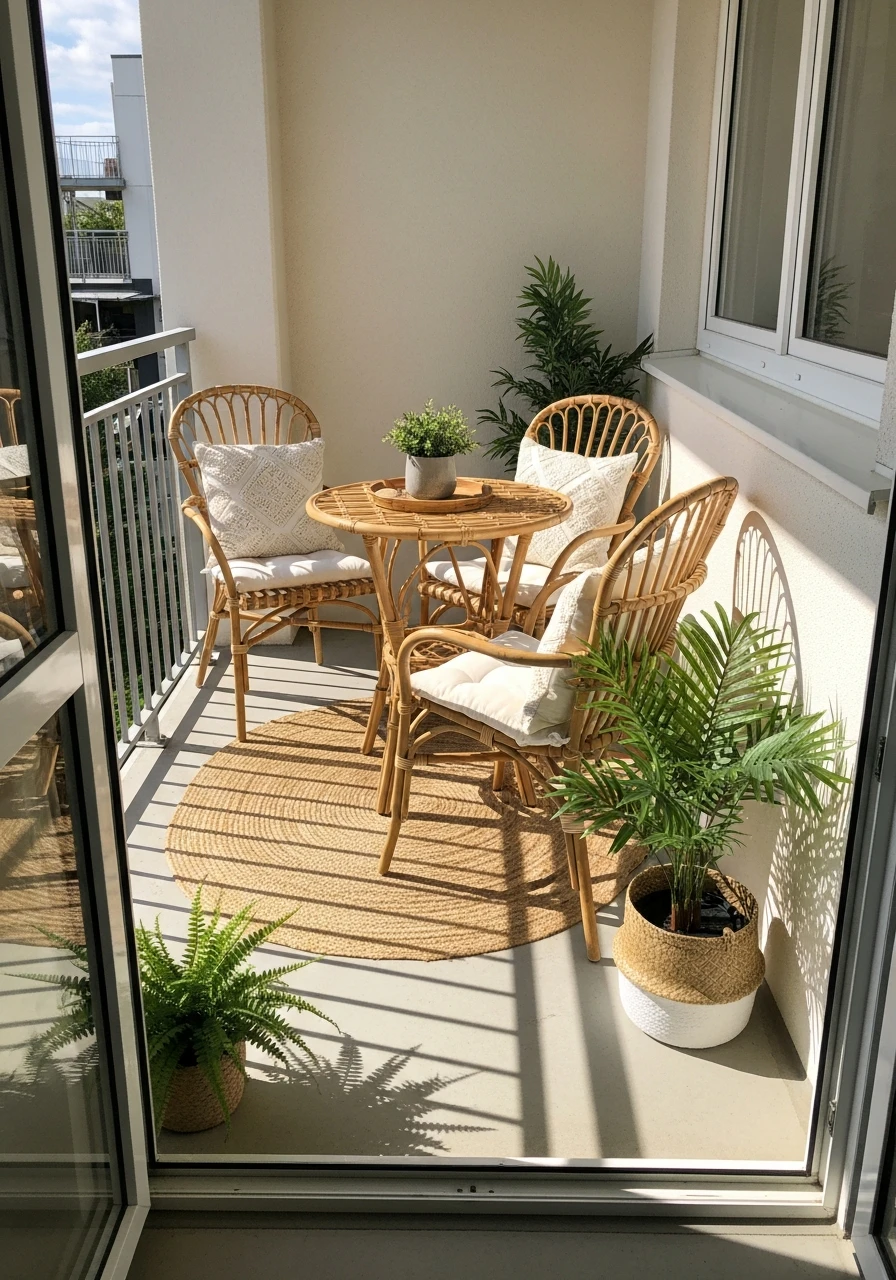 Rattan Patio Furniture - 50 Budget-Friendly apartment patio ideas That Look High-End