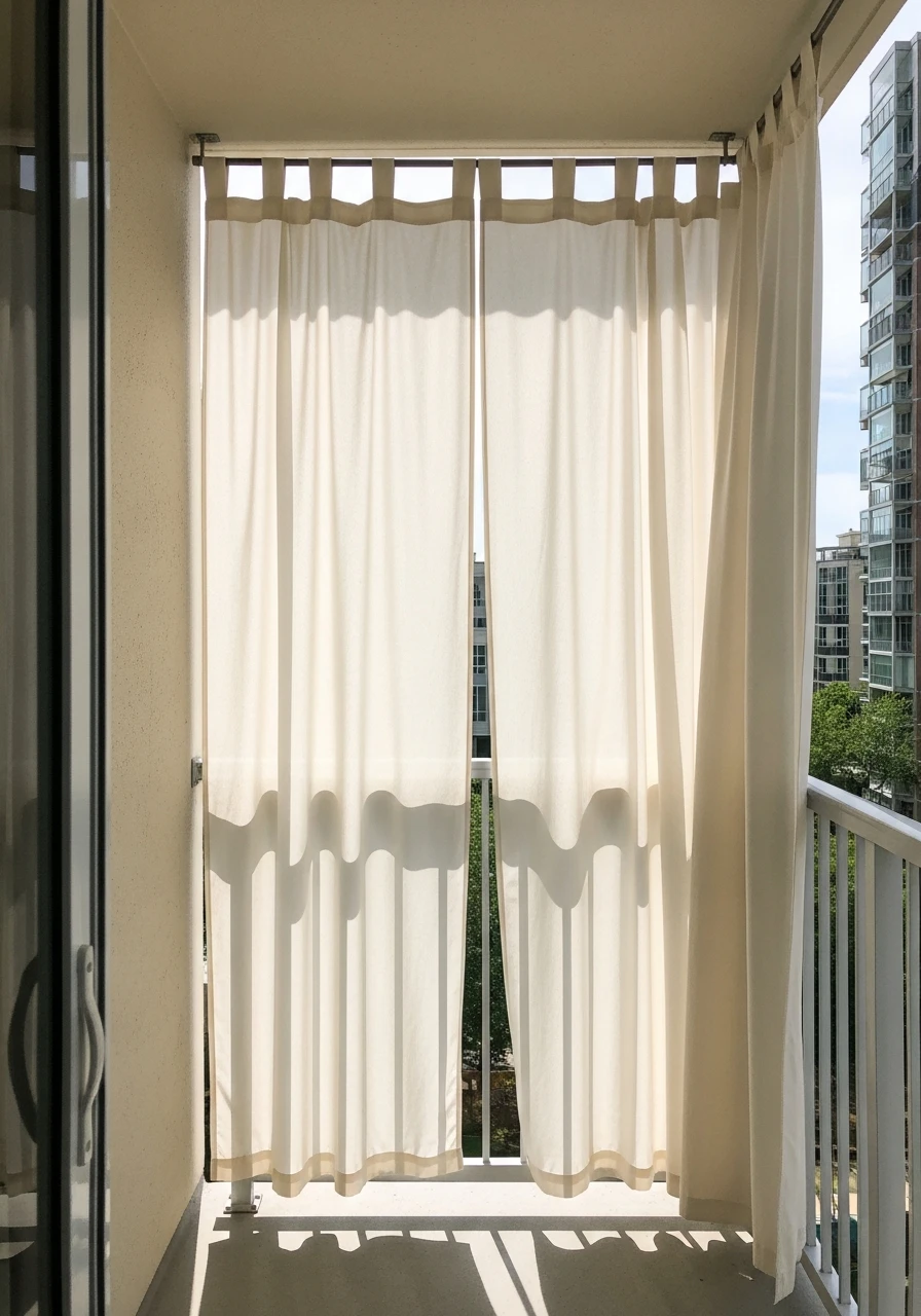 Outdoor Curtains - 50 Budget-Friendly apartment patio ideas That Look High-End