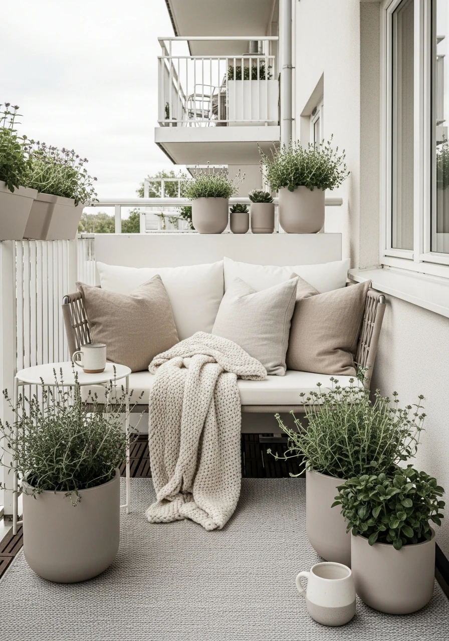 Neutral Color Palette - 50 Budget-Friendly apartment patio ideas That Look High-End