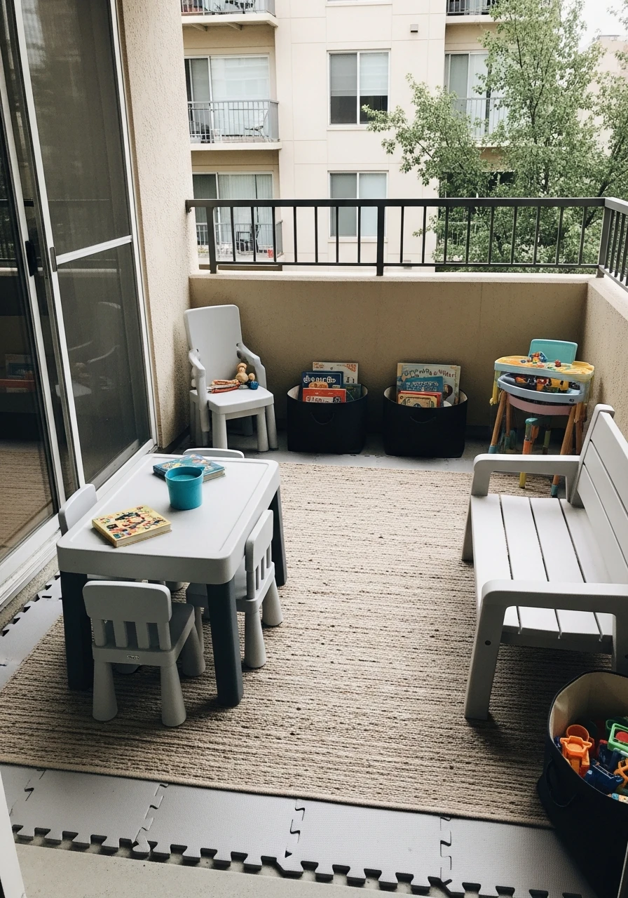 Kids-Friendly Patio Setup - 50 Budget-Friendly apartment patio ideas That Look High-End