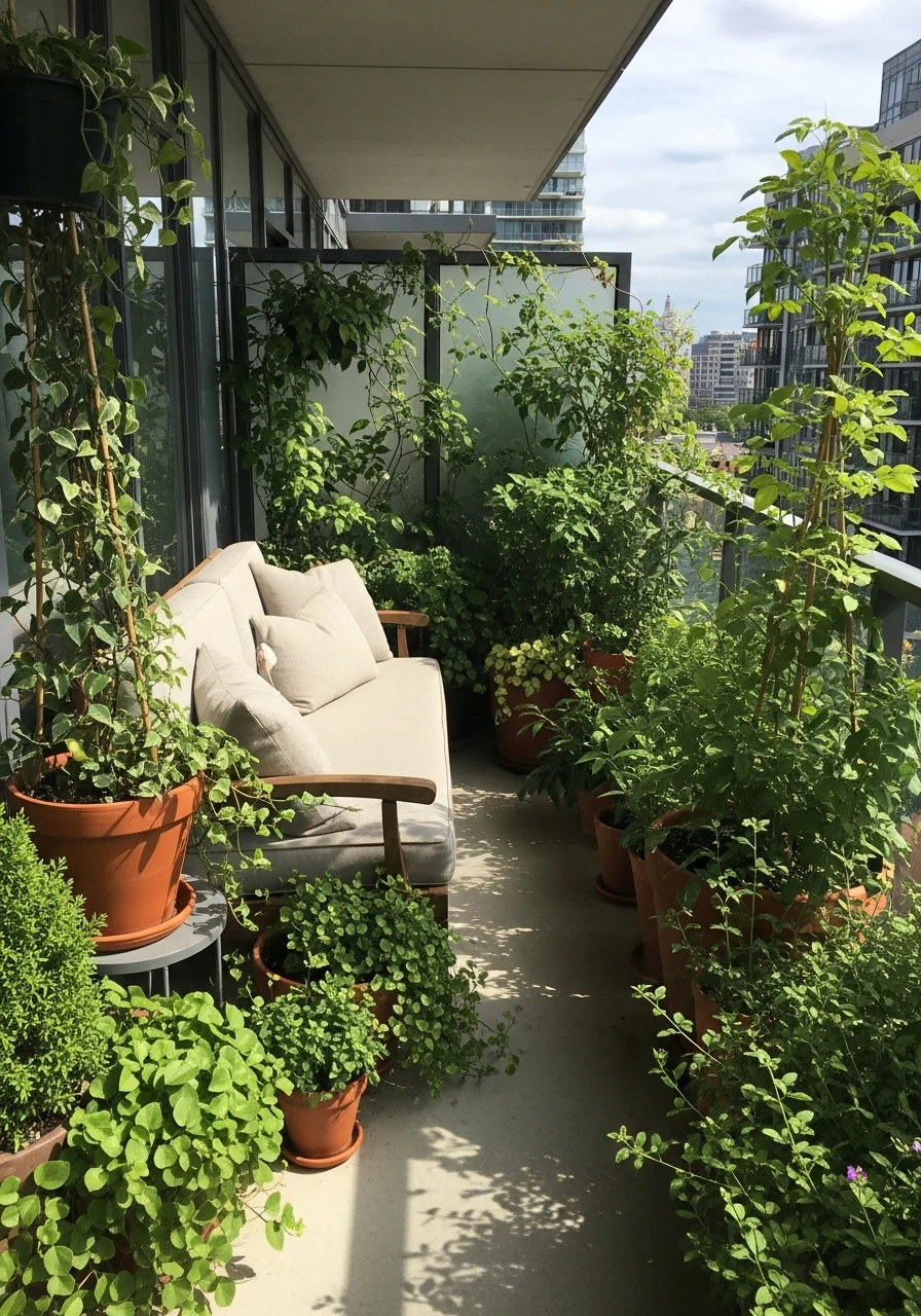 Balcony Garden Lounge - 50 Budget-Friendly apartment patio ideas That Look High-End