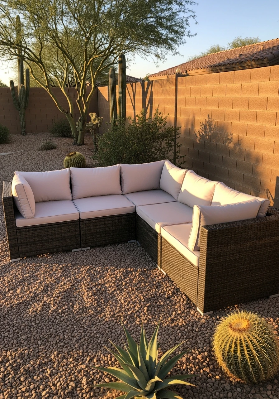 Affordable Outdoor Sofa Set - 40 Arizona Backyard Ideas That Beat the Heat on a Budget