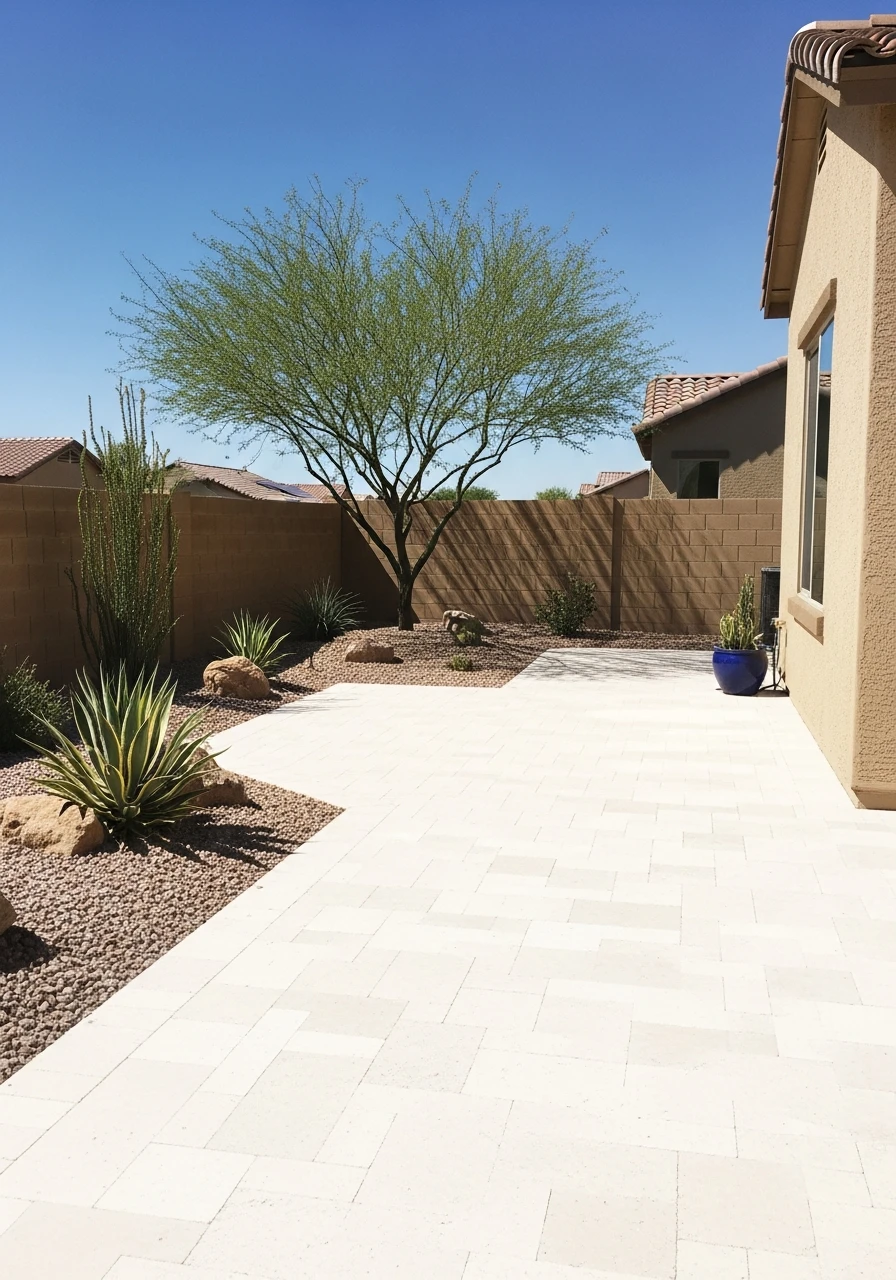 Choose Light Colored Pavers - 40 Arizona Backyard Ideas That Beat the Heat on a Budget