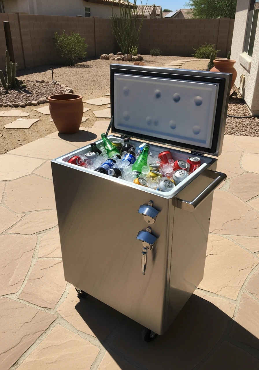 Portable Beverage Cooler - 40 Arizona Backyard Ideas That Beat the Heat on a Budget