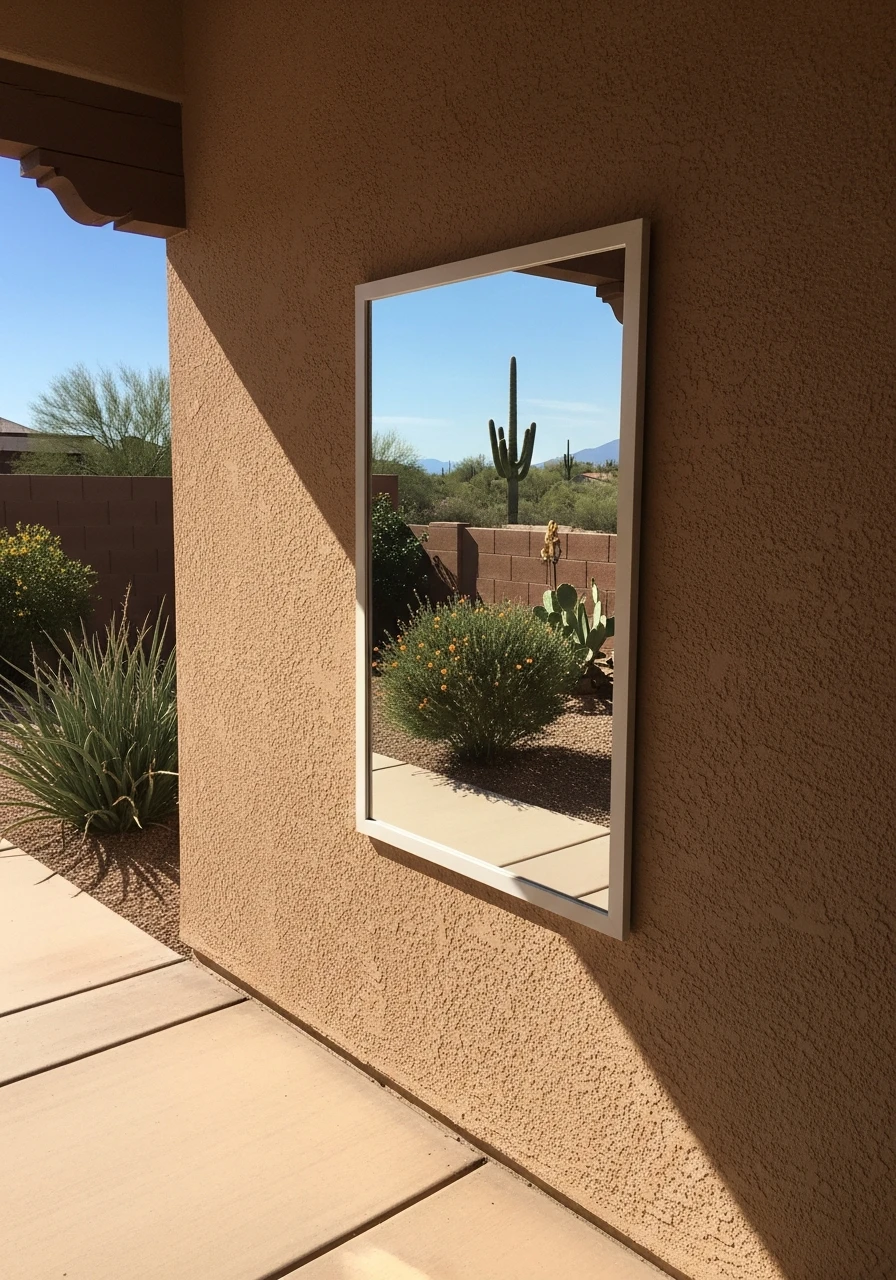 Add a Weatherproof Mirror - 40 Arizona Backyard Ideas That Beat the Heat on a Budget