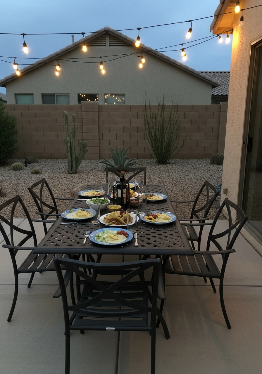 Durable Arizona Outdoor Dining - 40 Arizona Backyard Ideas That Beat the Heat on a Budget