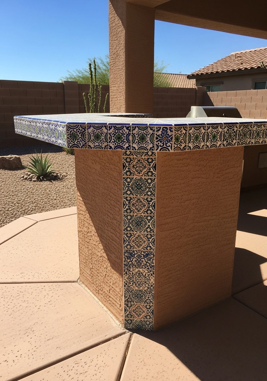 Use Colorful Ceramic Tiles - 40 Arizona Backyard Ideas That Beat the Heat on a Budget