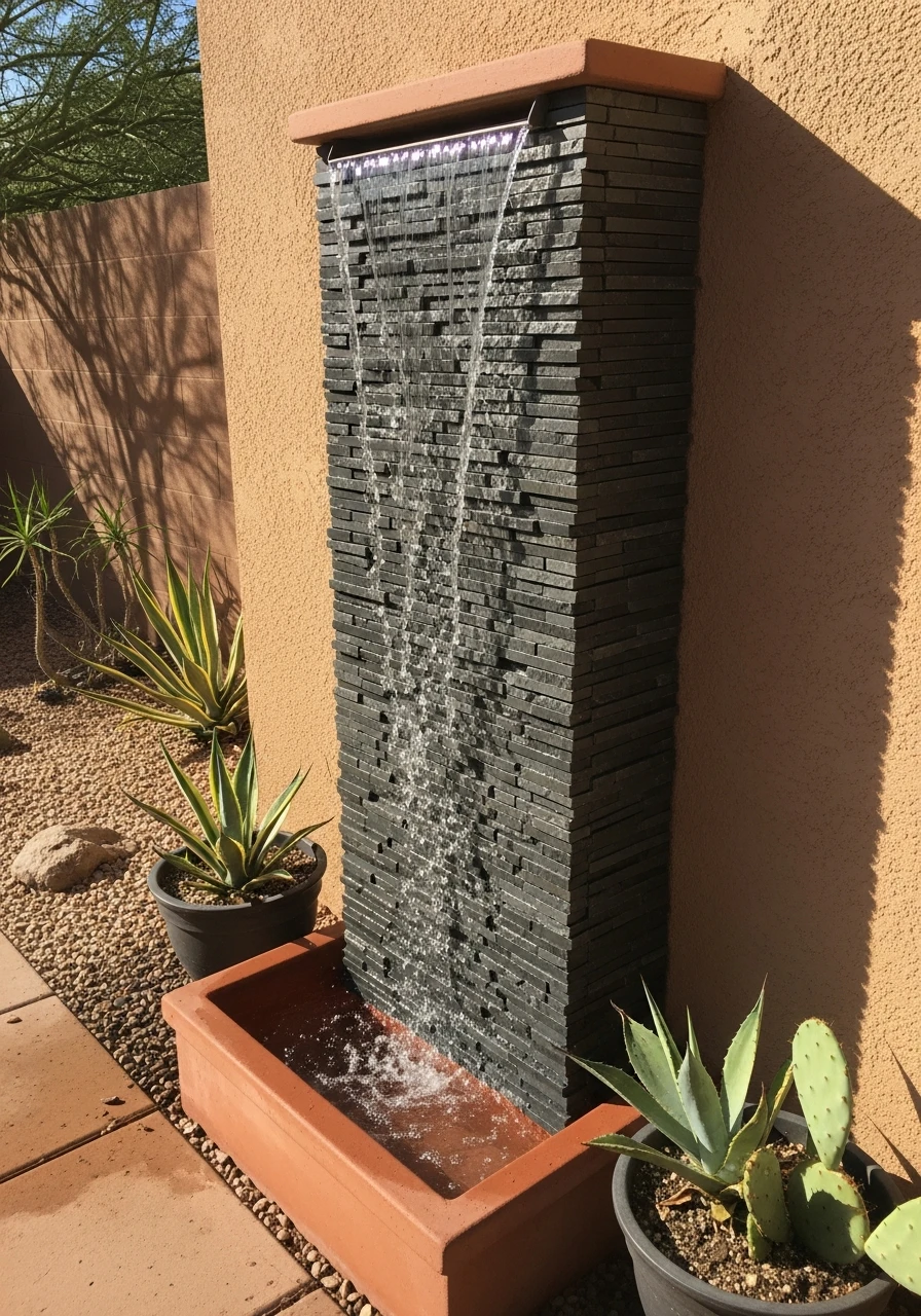 Build a Simple Water Wall - 40 Arizona Backyard Ideas That Beat the Heat on a Budget