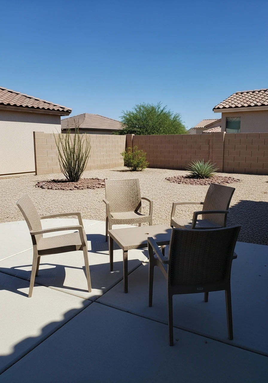 Use Durable Resin Furniture - 40 Arizona Backyard Ideas That Beat the Heat on a Budget