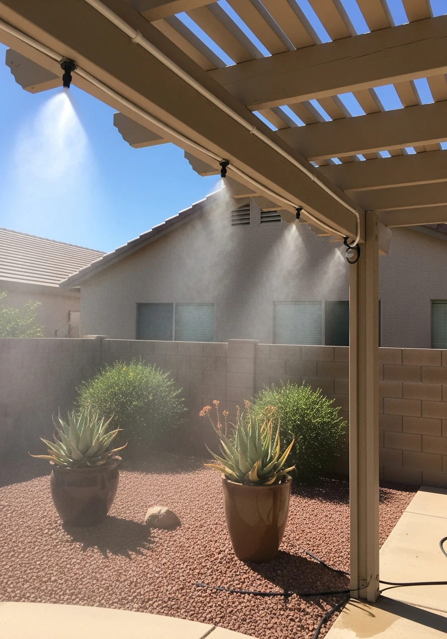 Install a Misting System - 40 Arizona Backyard Ideas That Beat the Heat on a Budget