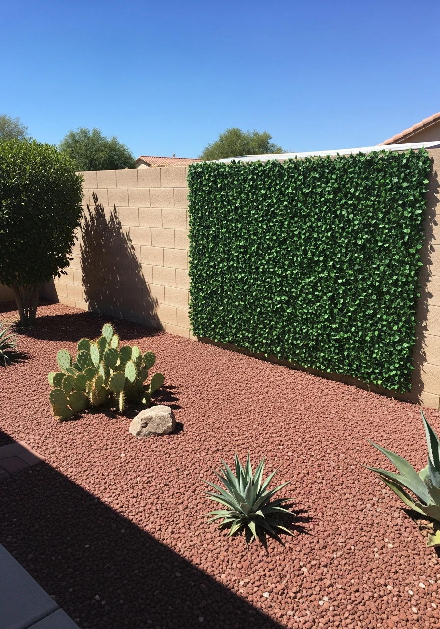 Faux Ivy Privacy Screen - 40 Arizona Backyard Ideas That Beat the Heat on a Budget