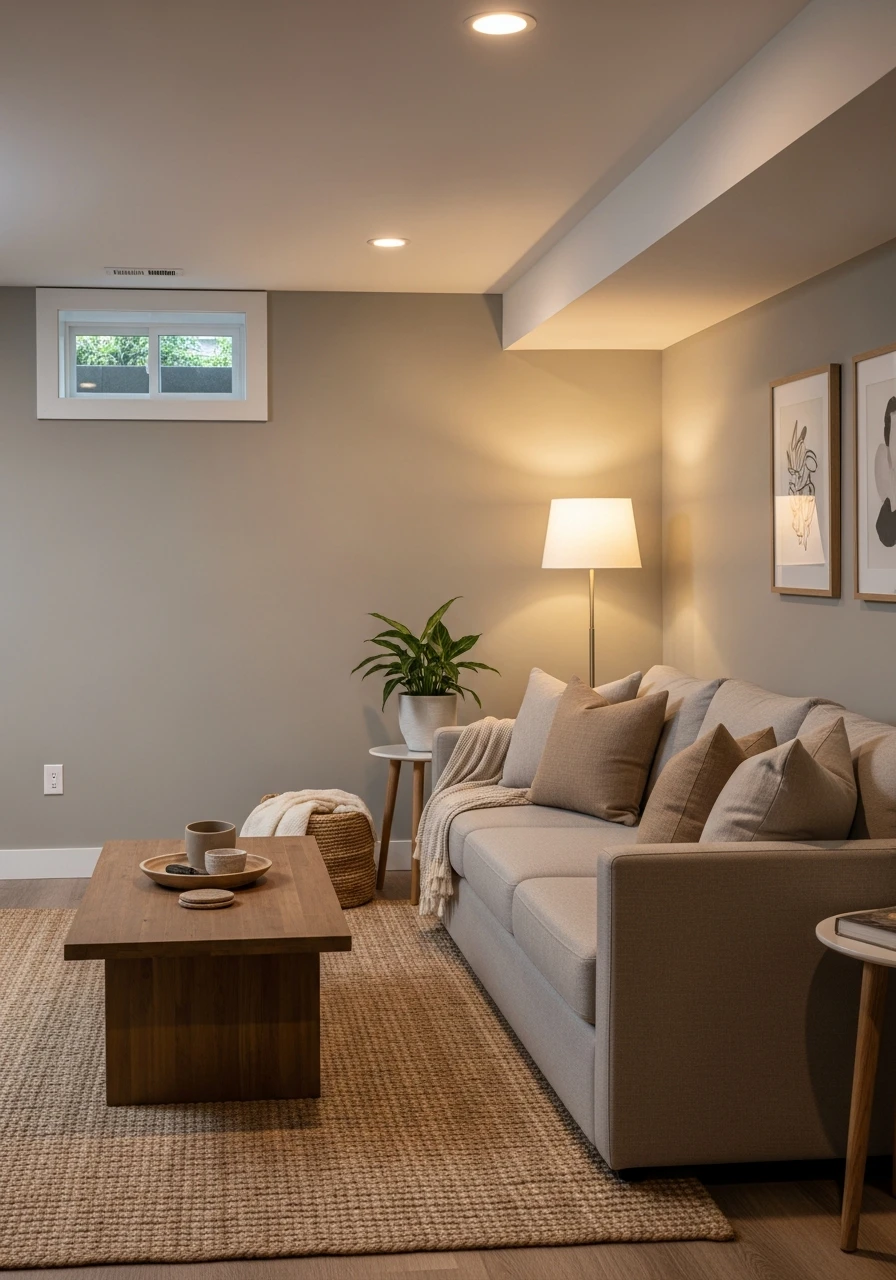 Pebble Taupe Relaxed Basement Color
