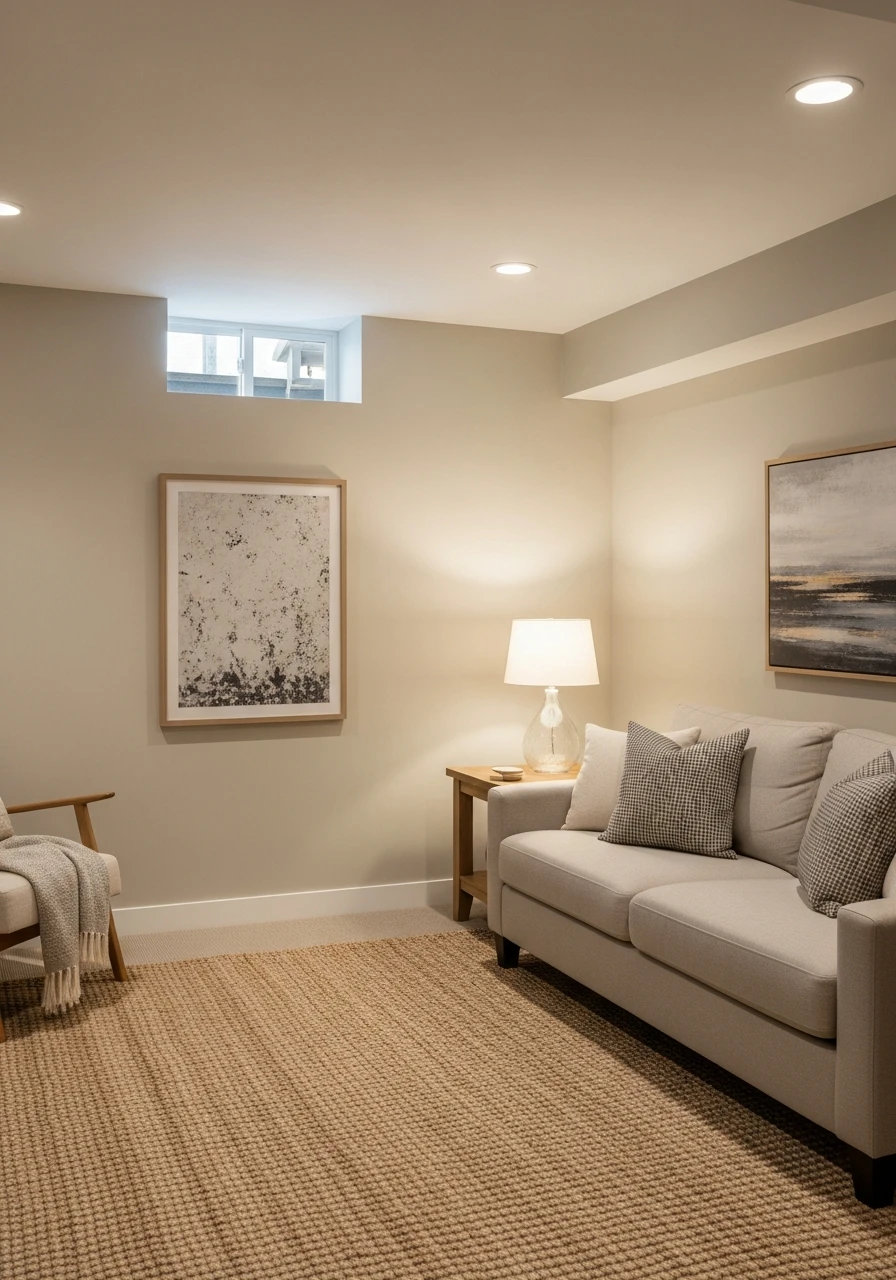 Swiss Coffee Warm Basement Neutral