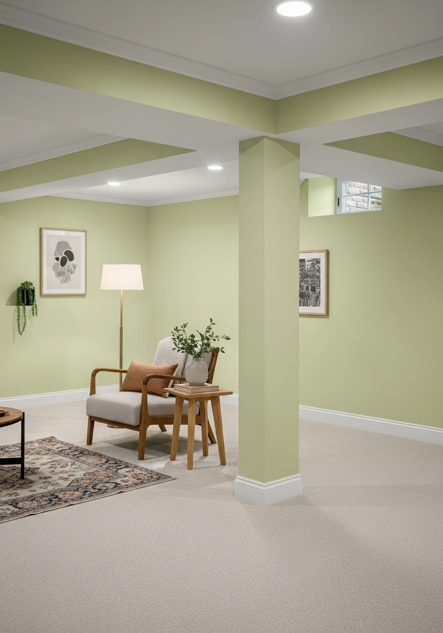 Pale Avocado Soft Retro Basement