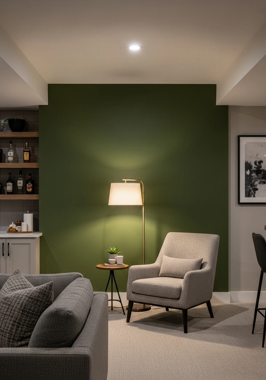 Ripe Olive Forest Green Basement Accent