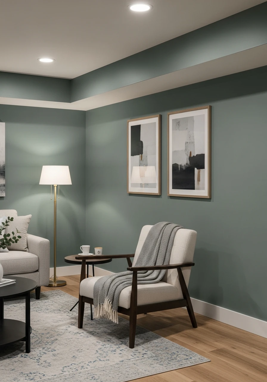 Eucalyptus Gray Green Basement Color
