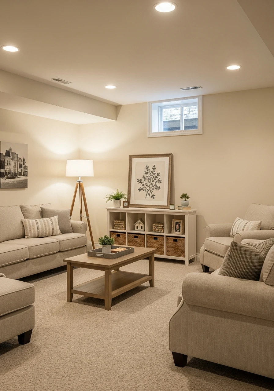 Warm Ivory Soft Basement Glow