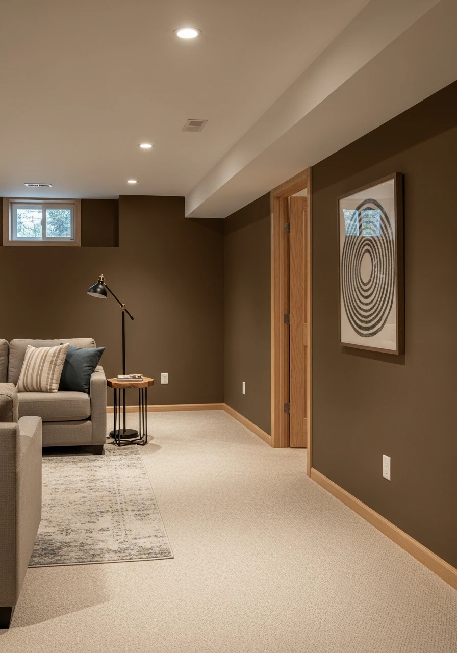 Salon Drab Brown Grounded Basement Color