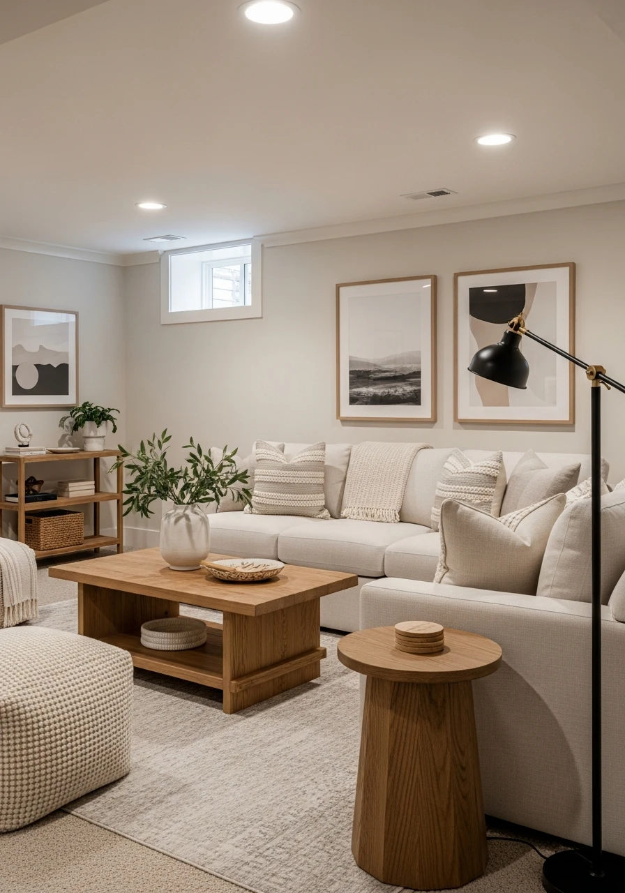 Soft Linen White Relaxed Basement Style