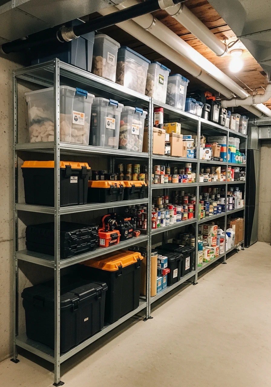 Heavy Duty Shelving Units - 45 Genius Basement Storage Ideas to Tidy Your Space