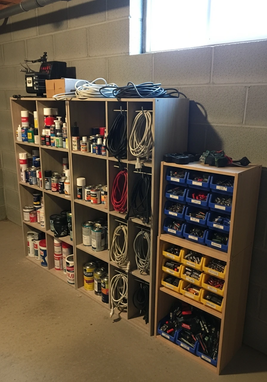 Cubby Units for Hardware - 45 Genius Basement Storage Ideas to Tidy Your Space