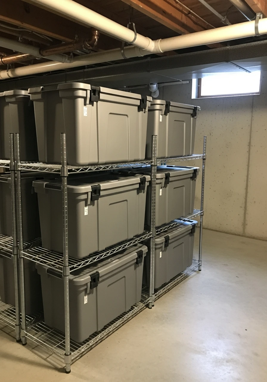 Durable Storage Totes - 45 Genius Basement Storage Ideas to Tidy Your Space