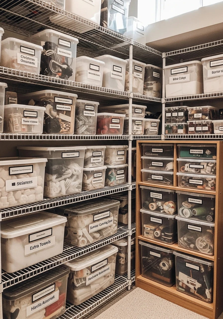 Invest in a Label Maker - 45 Genius Basement Storage Ideas to Tidy Your Space