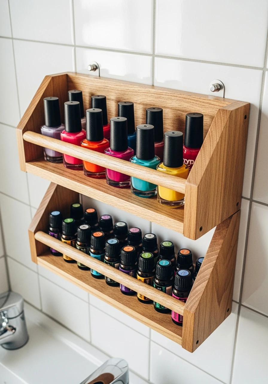 Spice Racks for Polish - 50 Genius Bathroom Storage Ideas That Look Expensive