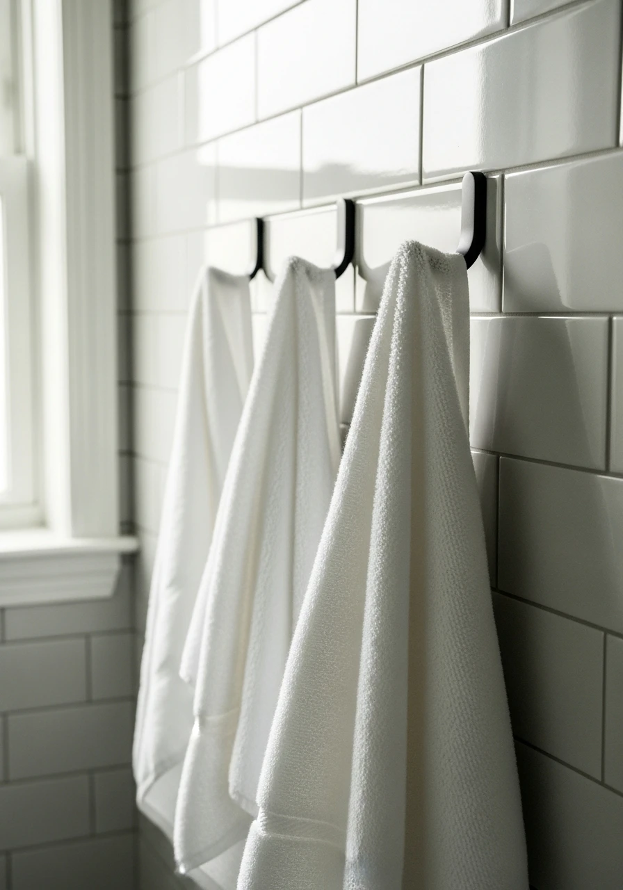 Towel Hooks Are Better - 50 Genius Bathroom Storage Ideas That Look Expensive
