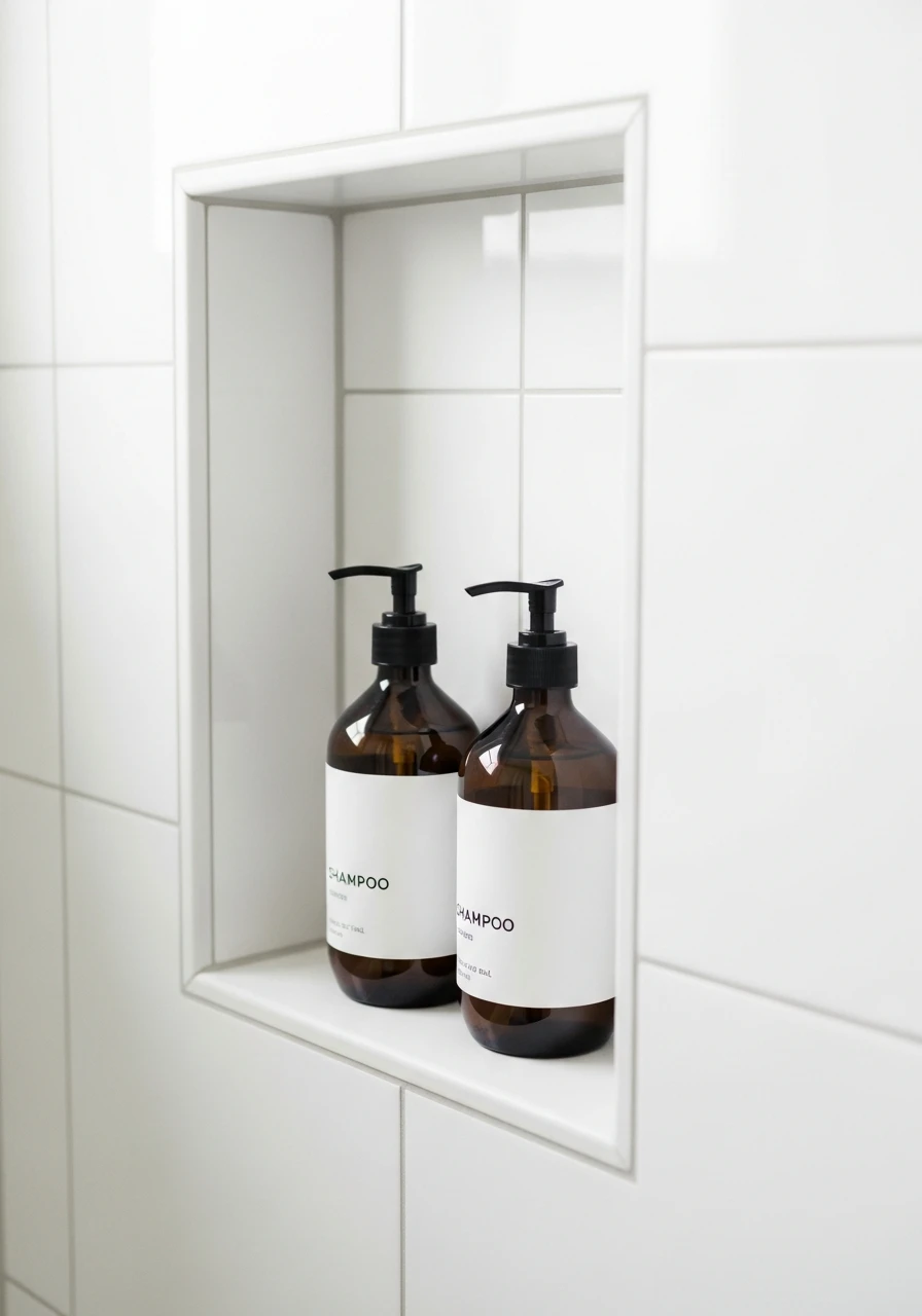 Maximize Shower Niche - 50 Genius Bathroom Storage Ideas That Look Expensive