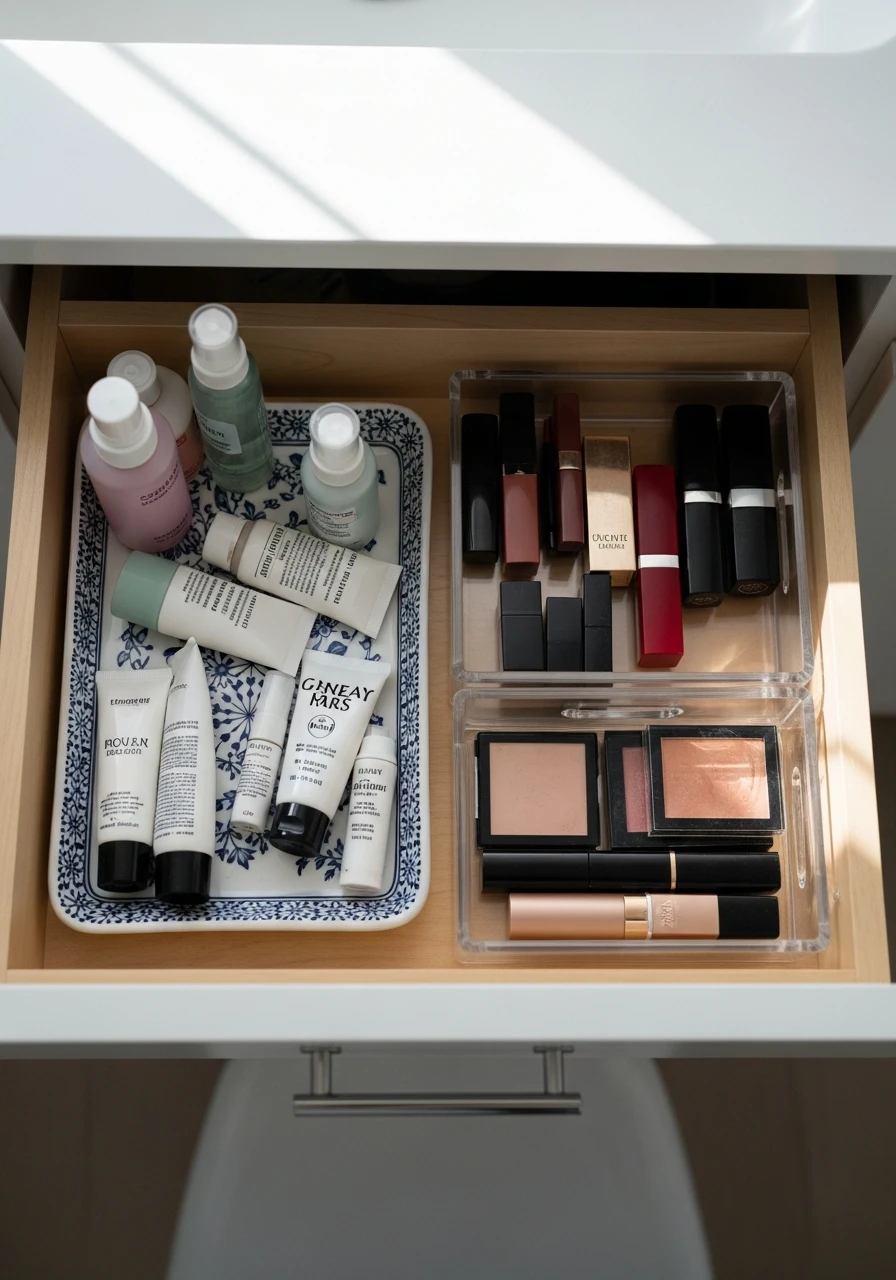 Decorative Trays - 50 Genius Bathroom Storage Ideas That Look Expensive