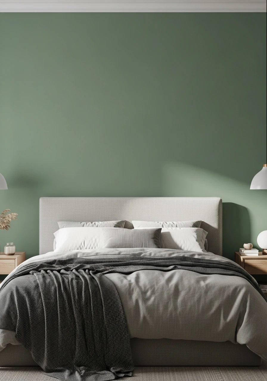 Warm Eucalyptus Serene Bedroom