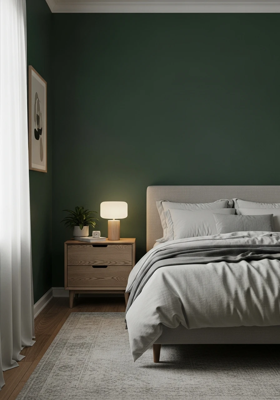 Artichoke Green Moody Bedroom
