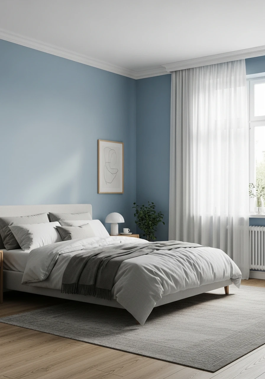 Powder Blue Peaceful Bedroom