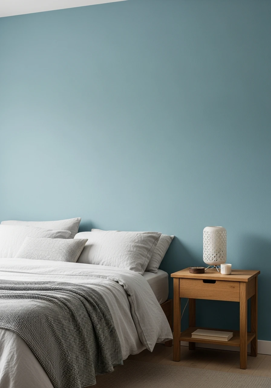 Misty Coastal Blue Bedroom