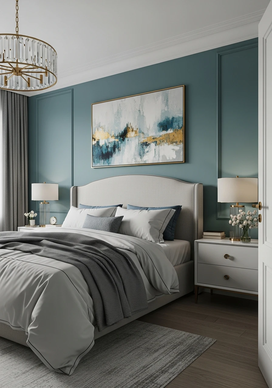 Mineral Teal Sophisticated Bedroom