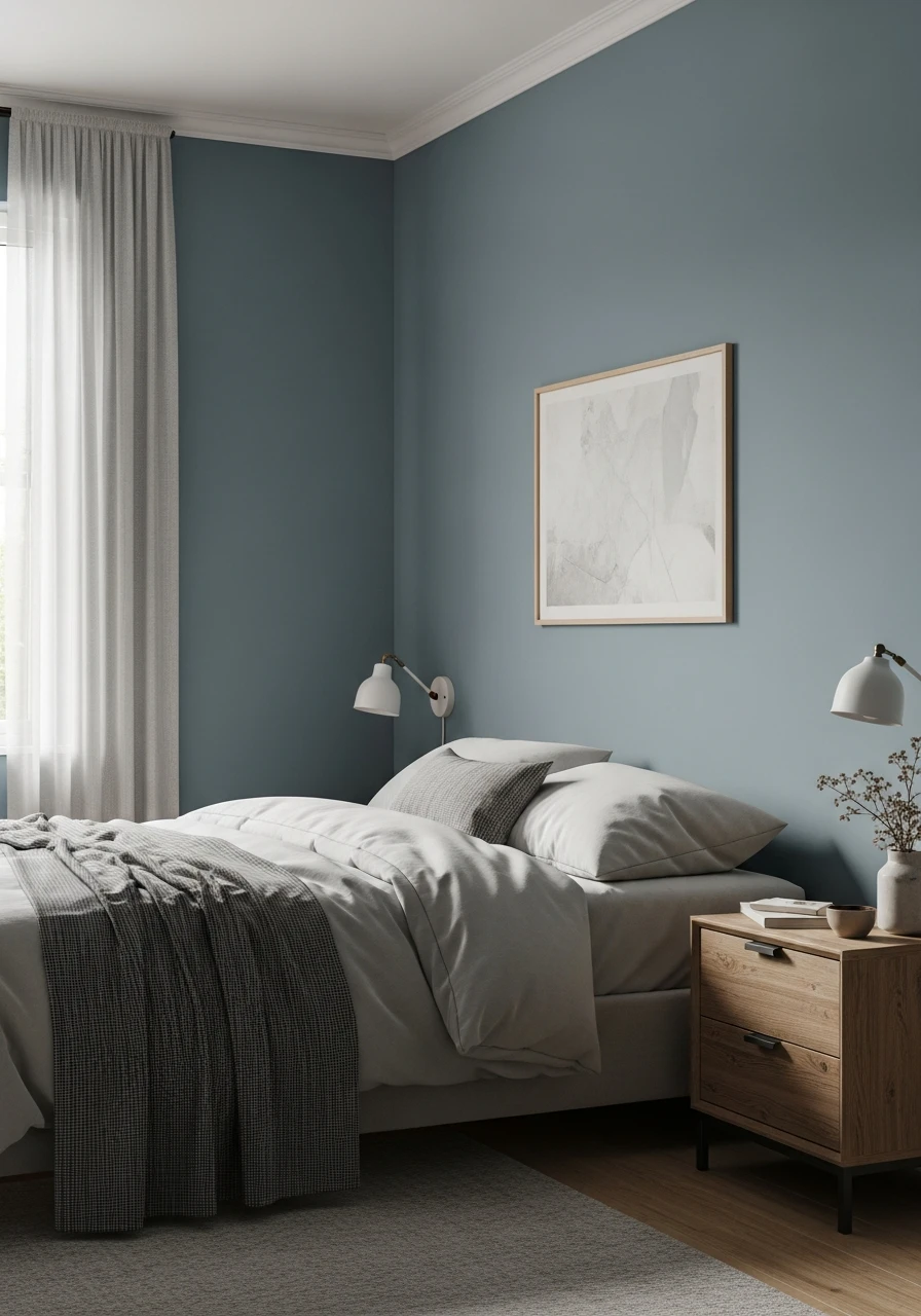Slate Blue Quiet Bedroom Tone