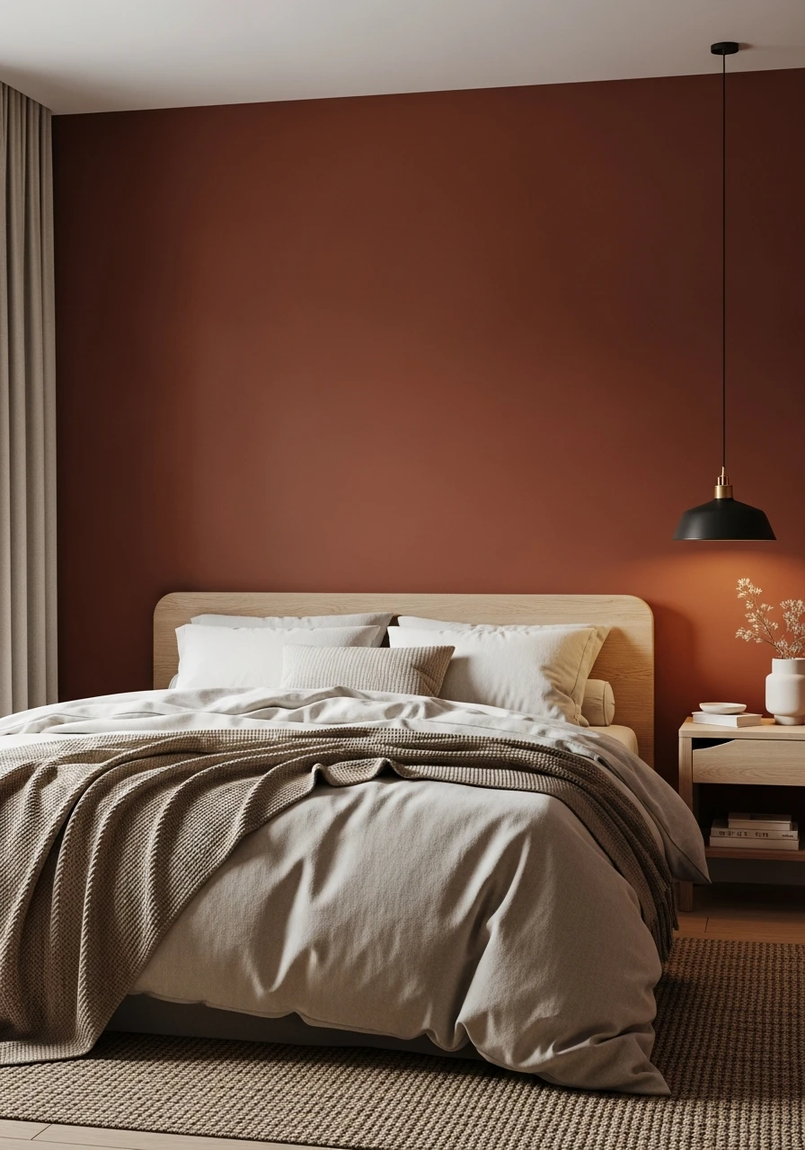 Warm Rust Cozy Bedroom Style