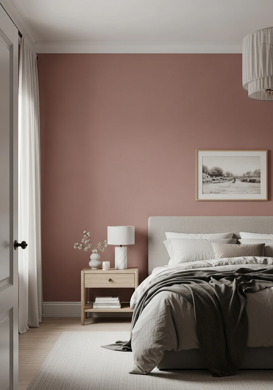 Muted Rose Elegant Bedroom Walls