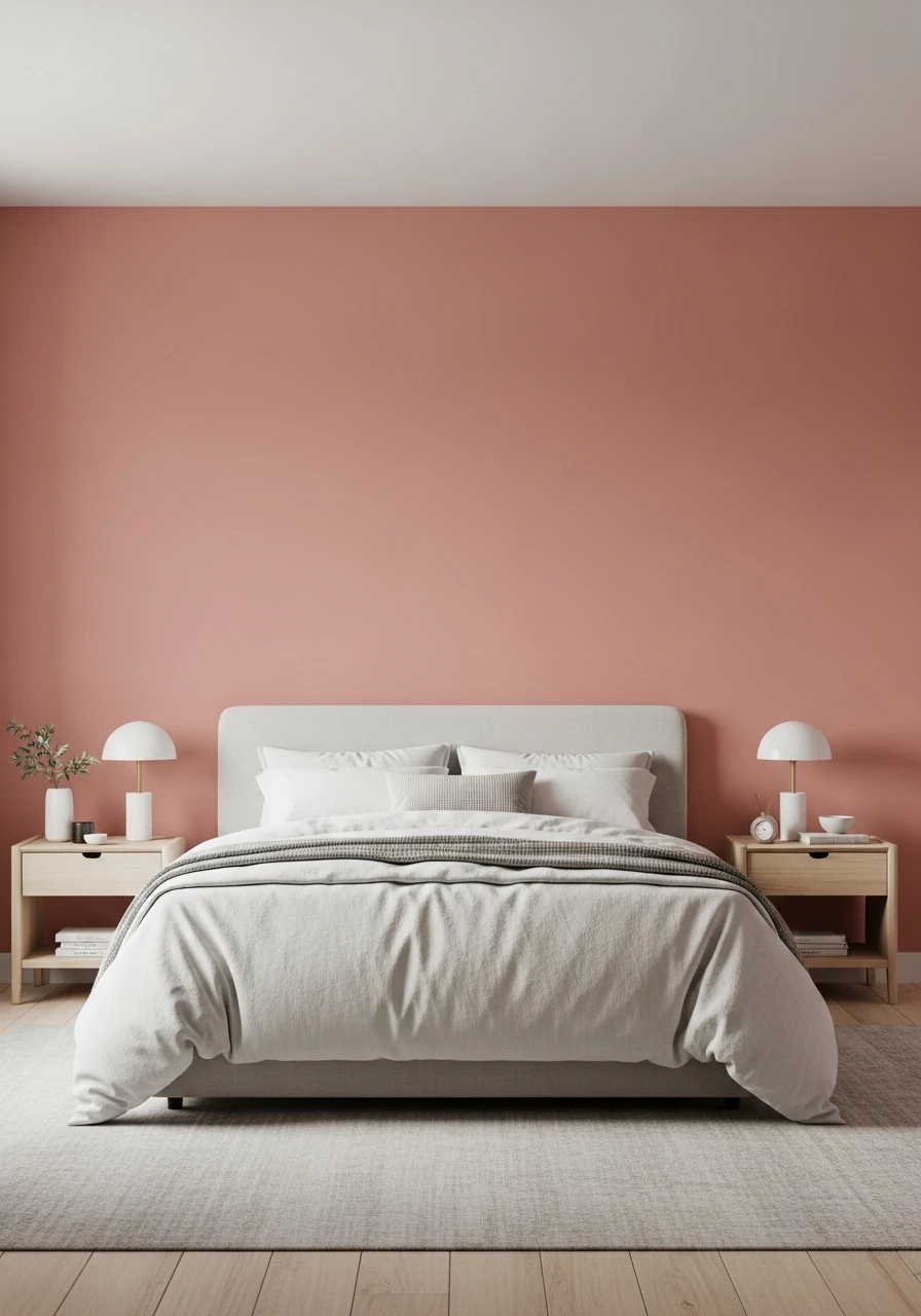 Clay Pink Soft Modern Bedroom